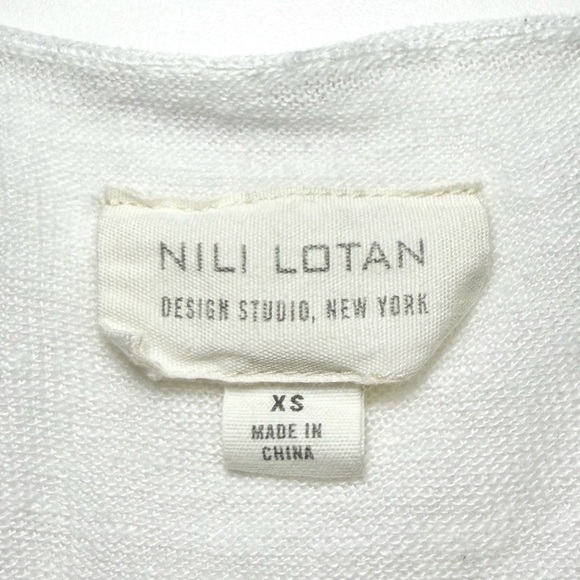 Nili Lotan Striped Linen Top in Navy / White - Picture 3 of 8